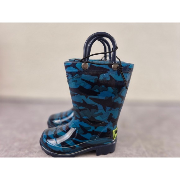 Western Chief Other - Western Chief Kids Camo Shark Blue PVC Rain Boots Toddler Size 5 Waterproof